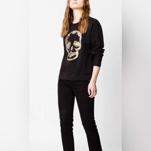 Zadig & Voltaire Black Sweatshirt Skull Embroidery